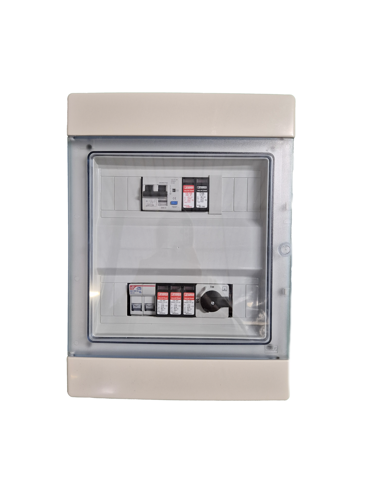 Quadro AC-DC; moduli con lato VDC corrente continua, una stringa e VAC corrente alternata