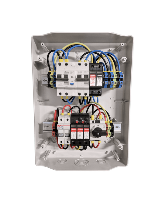 Quadro AC-DC 24 moduli con lato VDC corrente continua una stringa e VAC corrente alternata, predisposto per contatore di produzione GSE - M. & L. S.r.l.
