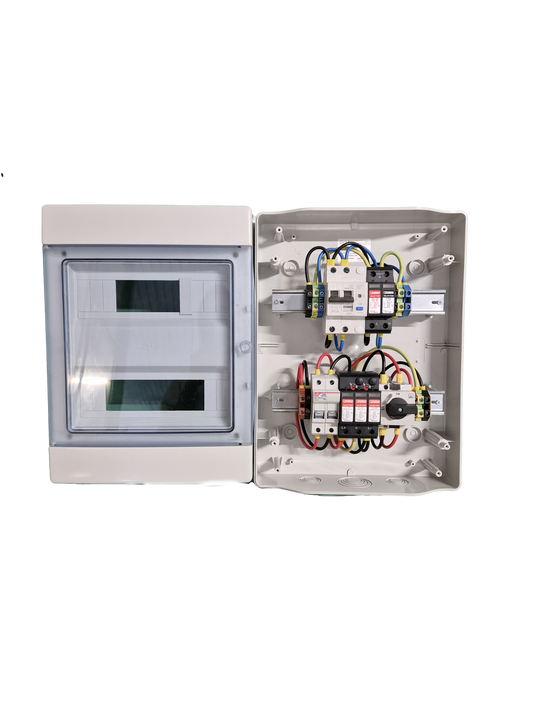 Quadro AC-DC; moduli con lato VDC corrente continua, una stringa e VAC corrente alternata